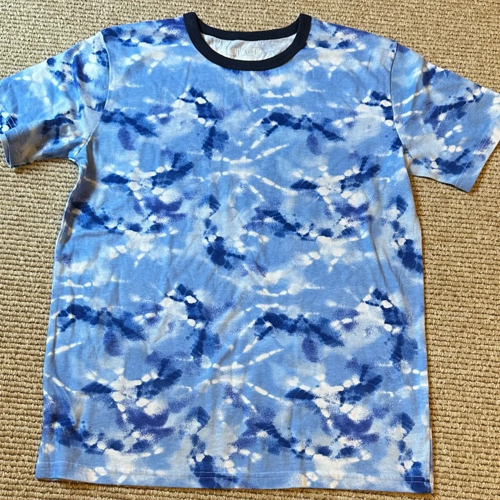 NWOT Children’s Place Blue Tie-Dye T-Shirt size large 10/12